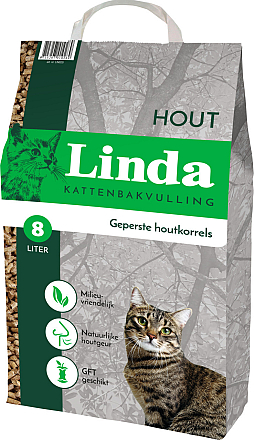 Linda kattenbakvulling Hout 8 ltr