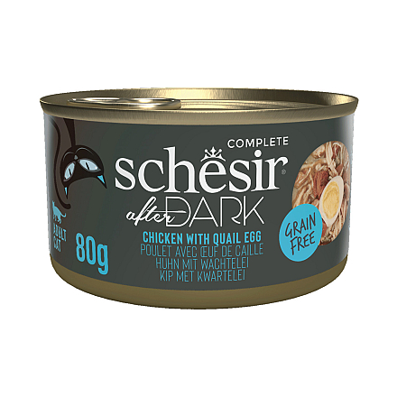 Schesir Kattenvoer After Dark Kip & Kwartelei Bouillon 80 gr