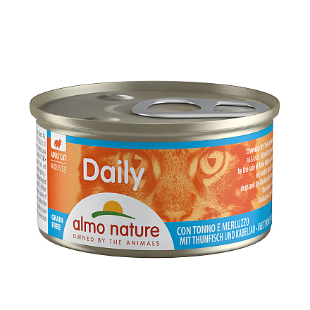 Almo Nature Kattenvoer Daily Menu Mousse Tonijn & Kabeljauw 85 gr